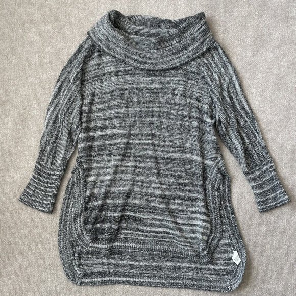 Thistle & Lavender Sweater Womens Small Grey Cowl Neck High Low Side Slits Tunic - Picture 1 of 9